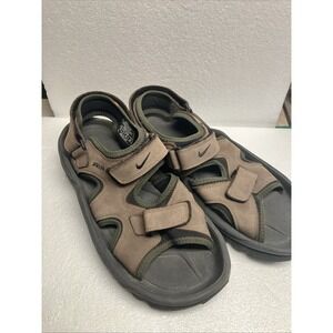 Nike Golf Sandal Sport Brown Leather Adjustable Strap Mens Size 12 (read)